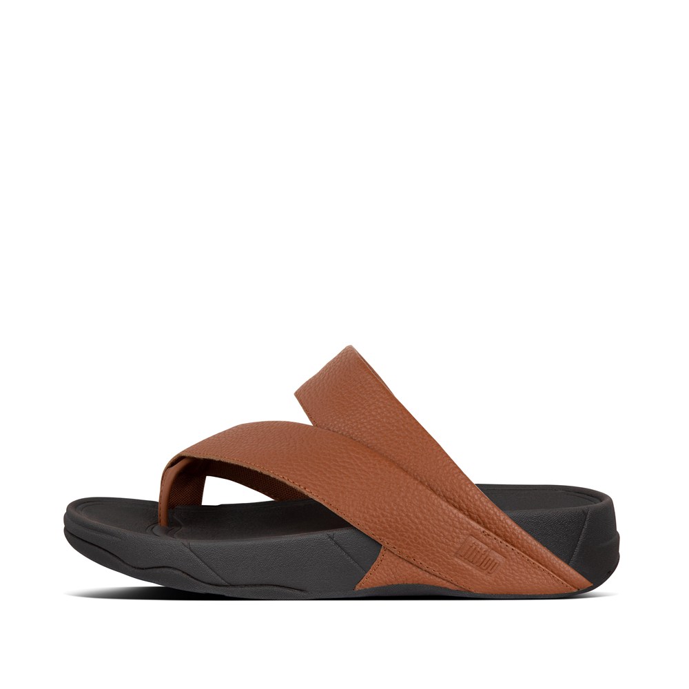 Fitflop Man Sandals Brown/Black - Sling Leather Toe-post - WF4760123